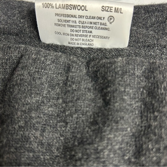 Extravert by Ritva Kariniemi 100% Lambswool Cowl Neck Ebelished Gray Sweater M/L - Picture 9 of 10